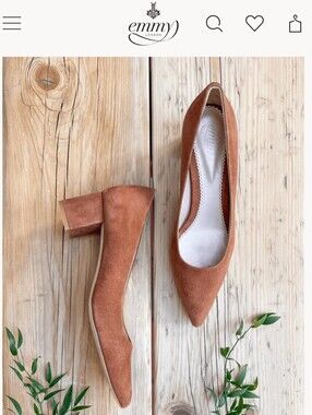 Emmy London Josie Low Block Heel - Saddle Suede